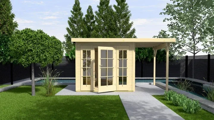 Weka Gartenhaus Melton 172, 590x299, Naturbelassen