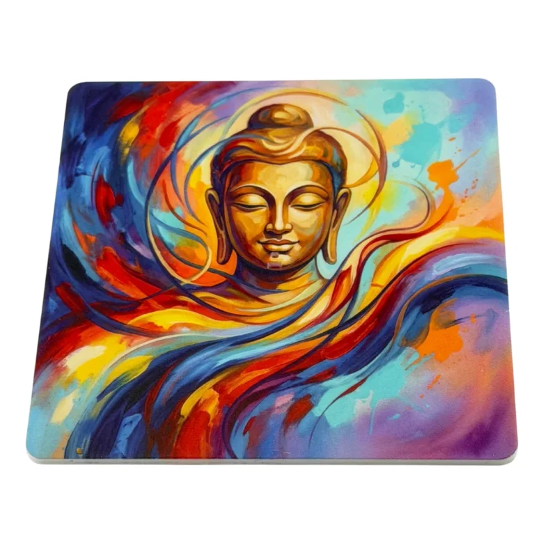 Buddha â Motiv 5 | Abstrakter RĂ€ucherstĂ€bchenhalter aus Acryl - 10 Ă 10 cm