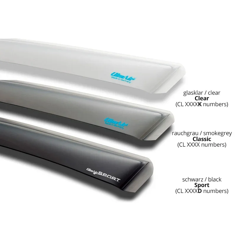 ClimAir, Windabweiser Schwarz passend für BMW 5er E34 Limousine/Touring 1987-1996, Plastik