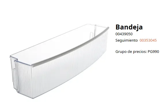 Flaschenablage Kühlschrank Neff 00353045