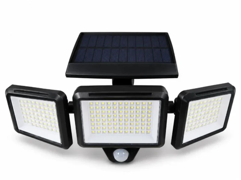 Solarbetriebene Sicherheitsleuchte mit Bewegungsmelder – LED Außenstrahler für Haus und Garten | Karnz