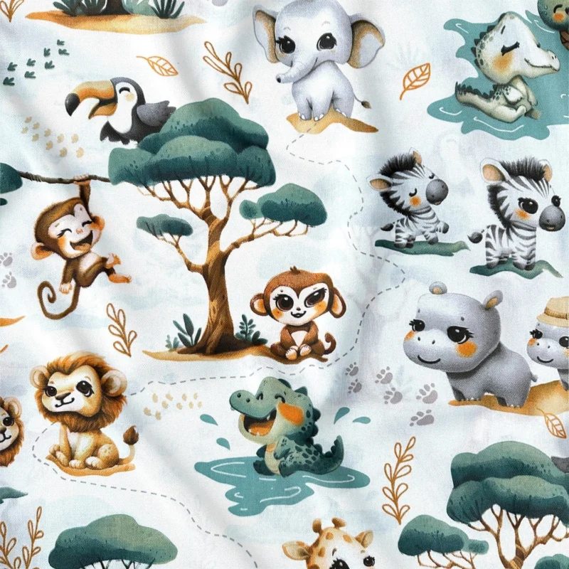 Cotton Fabric - Little Animals' Jungle