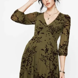 Jael Beflockt Ausgebrannt Rüsche Mini Kleid