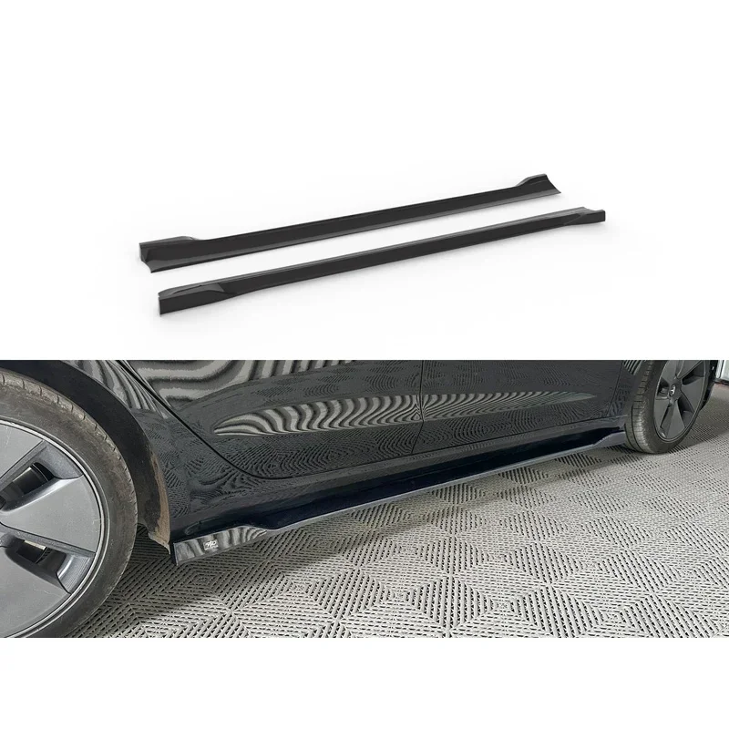 Motordrome, Seitenschweller, ABS-Kunststoff, Glanzschwarz, passt für Tesla Model 3 2017-2023 & Facelift 2023-