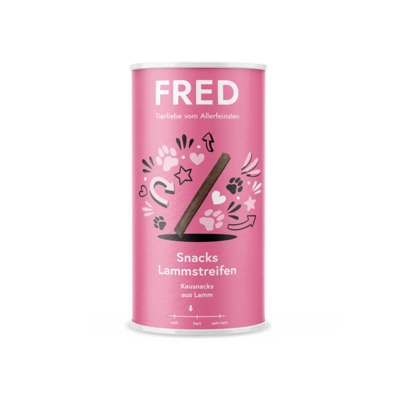 FRED Snacks Lammstreifen – Luftgetrocknete Kaustangen für Hunde, 190 g