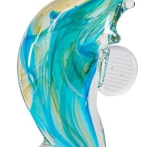 Glasfigur Seepferd Hellblau/Transparent Höhe ca. 18,7cm Handarbeit