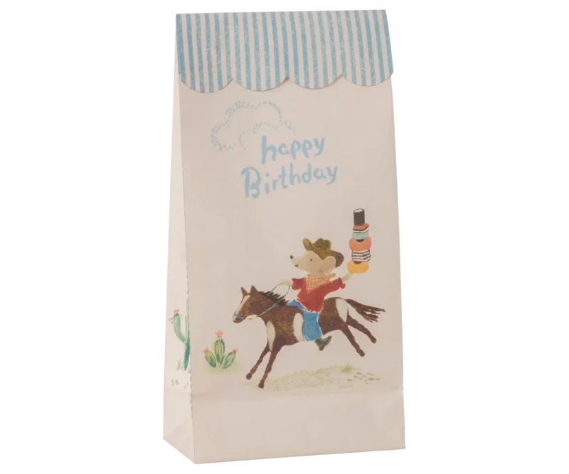 Maileg - Geschenktüte Happy Birthday Cowboy Goodie Bag 12er-Set