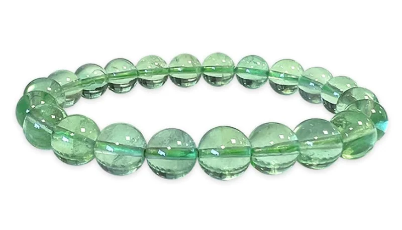 Grünes Fluorit Armband – Kristalline Reinheit in AAA-Qualität (8–9 mm)