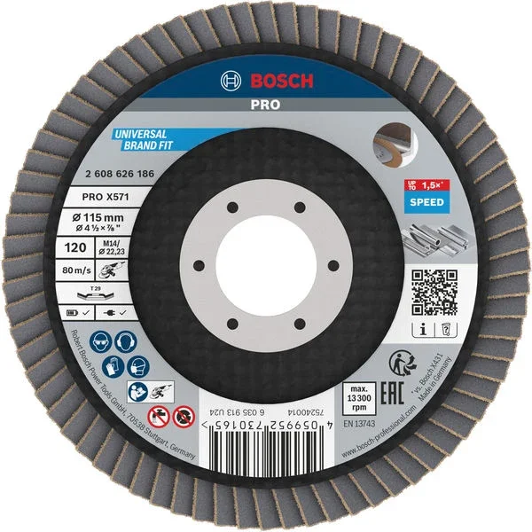 Produktbild von Fächerschleifscheibe 115 mm K120 PRO X571 gewinkelt T29