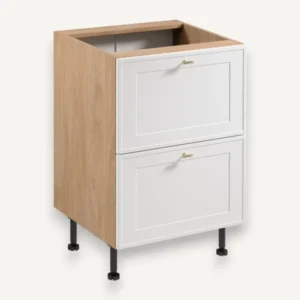 Unterschrank D60S2 AX -Sorento Sonoma Eiche Weiß - Für eine präzisere Organisation Ihrer Küche. - ROYAL24_MARKT