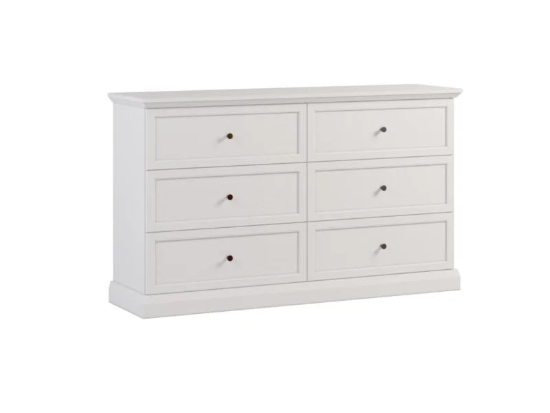 Livento Kommode 6 Schubladen Elegant Stilvoll Geräumig – Klassisches Design mit Metallgriffen