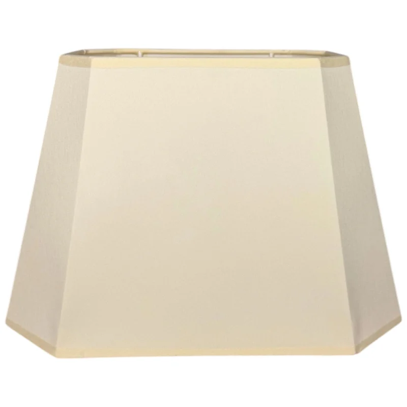 Rechteckiger Lampenschirm in creme Beige mit achteckiger Formwirkung, Frontansicht