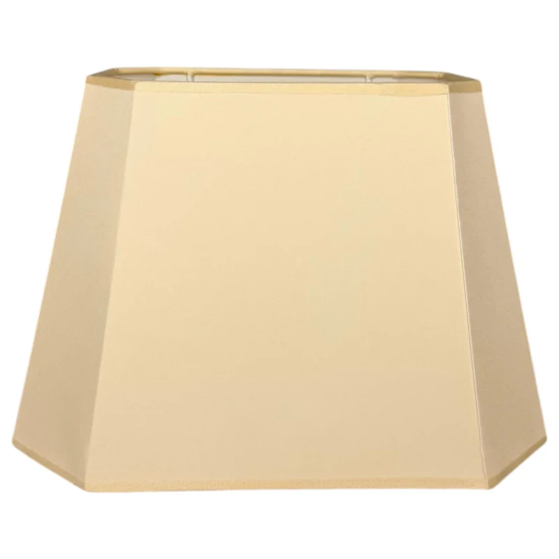 rechteckiger Lampenschirm in Warm Beige mit achteckiger Formwirkung, Frontansicht