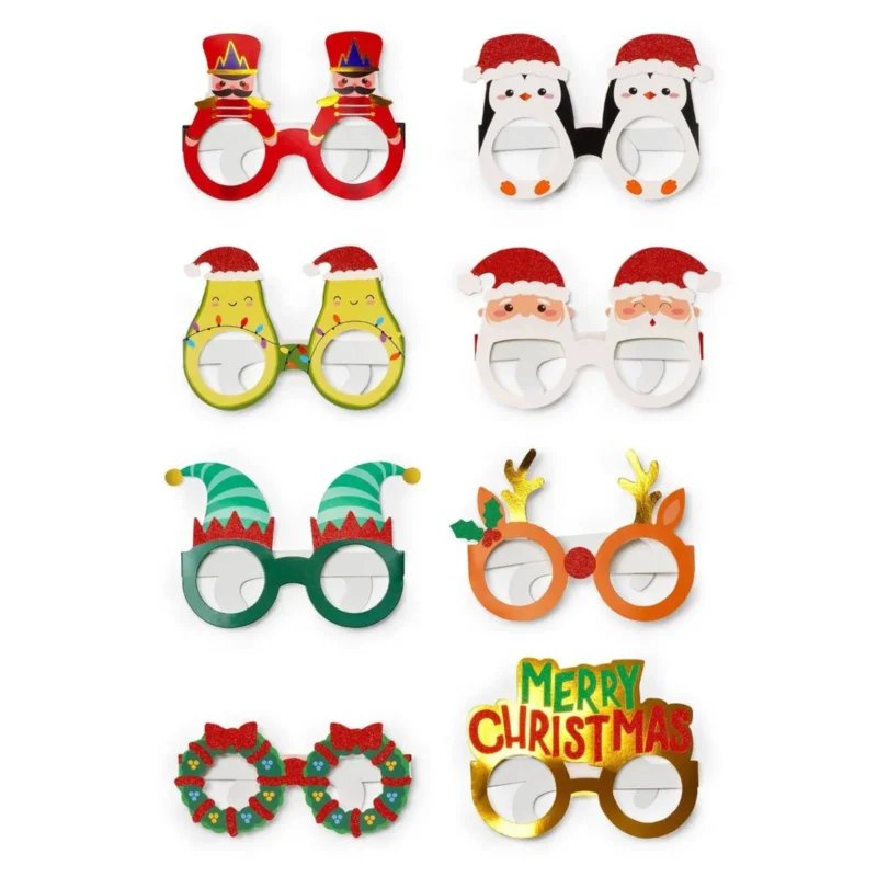 Set mit 8 Weihnachtsbrillen aus Papier von LEGAMI, Produktansicht 1