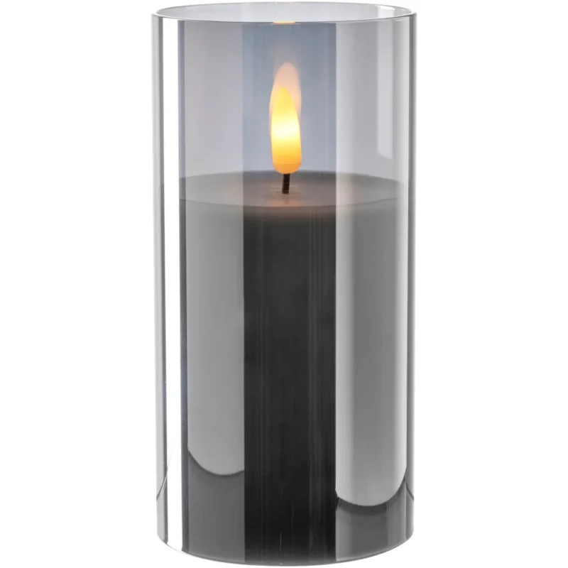 LED-Kerze Silber PALAZZO 15x8 cm von LEONARDO