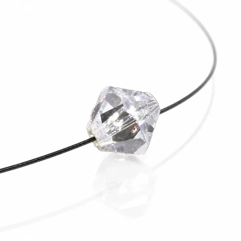 Leuchtende Halskette – Bicone (geschliffen) – Weiß – Swarovski® Elements