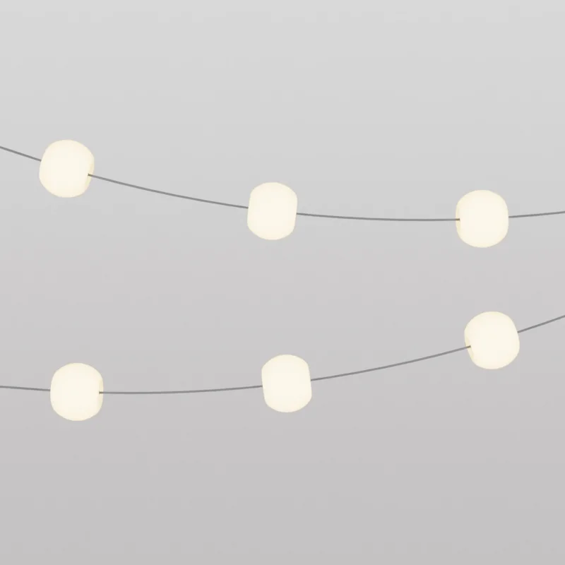 Catena luminosa 6 punti luce da esterno IP67 Grigio - Marina6 Cherry 70 cm