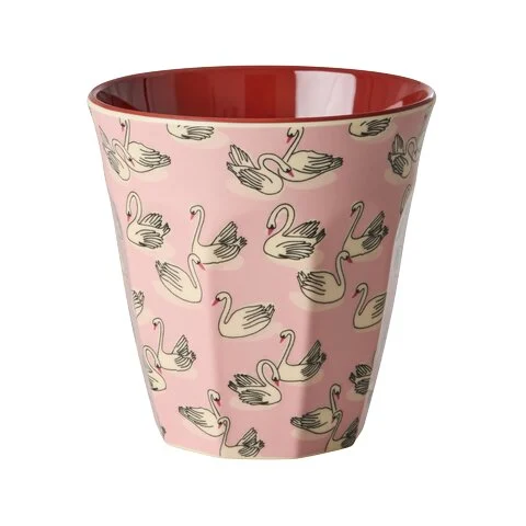 Melamin Becher "Swan in Paris" - M (Pink)