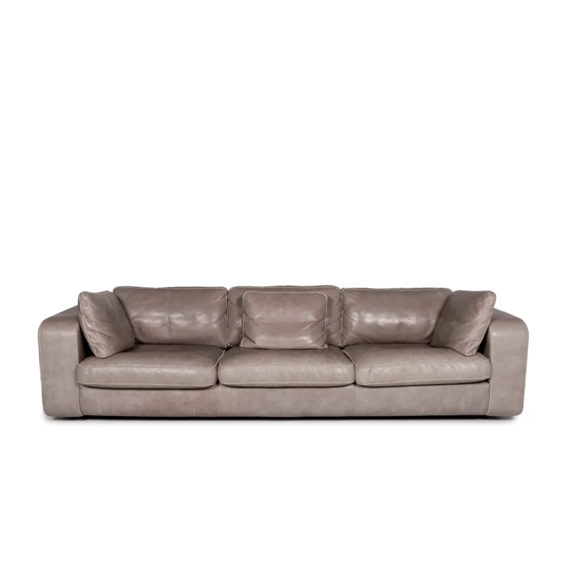 Machalke Valentino Leder Sofa Grau Dreisitzer Couch #11100
