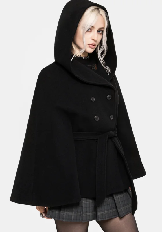 Althea Mit Kapuze Spider Pin Detail Cape