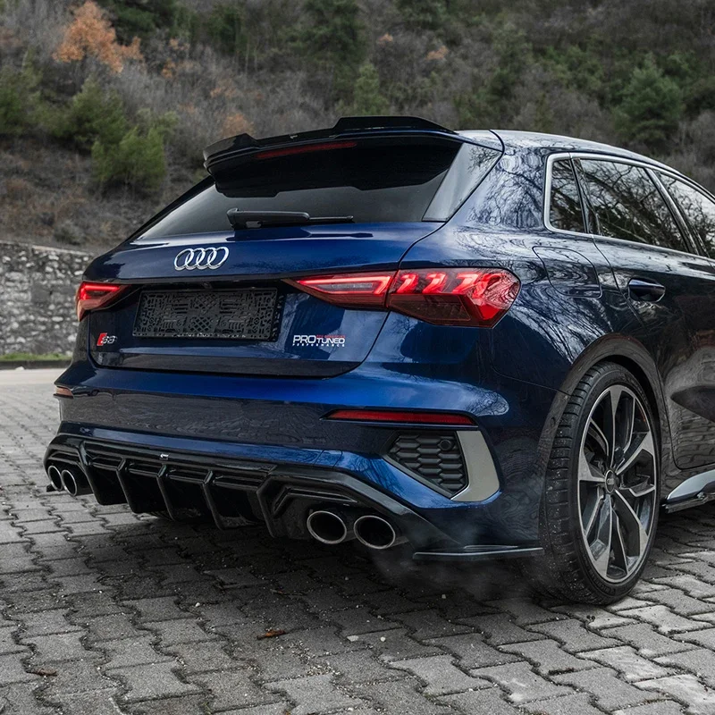 OneWay, Heckstoßfänger-Splitter, Glanzschwarz, passt zu Audi A3 8Y Sportback S3/S-Line 2020-2024