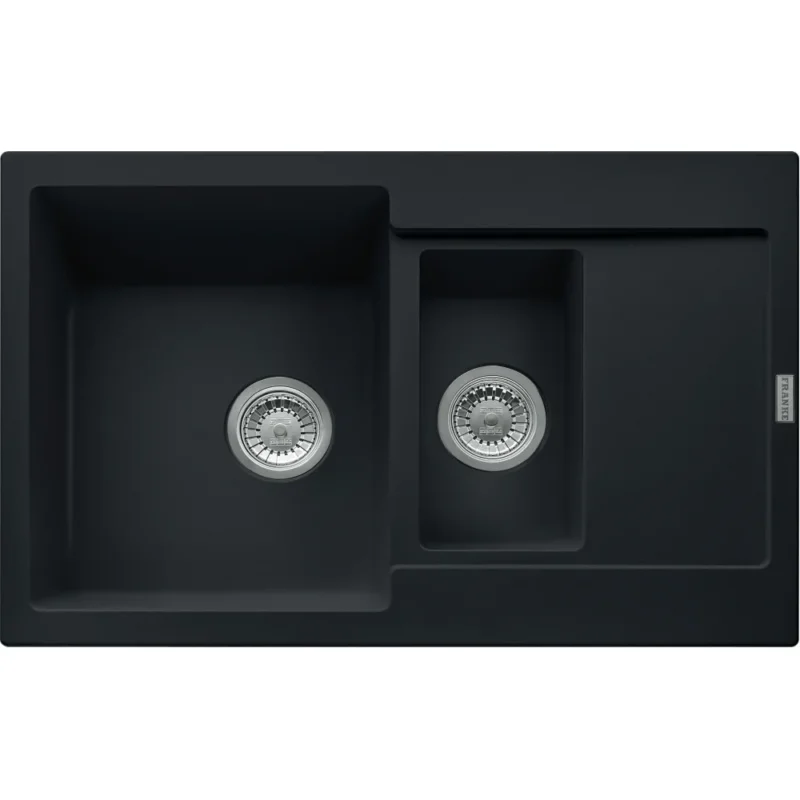 FRANKE FragranitespĂĽle MRG 651-78 BlackMatt Druckknopf Edelstahl 114.0627.287