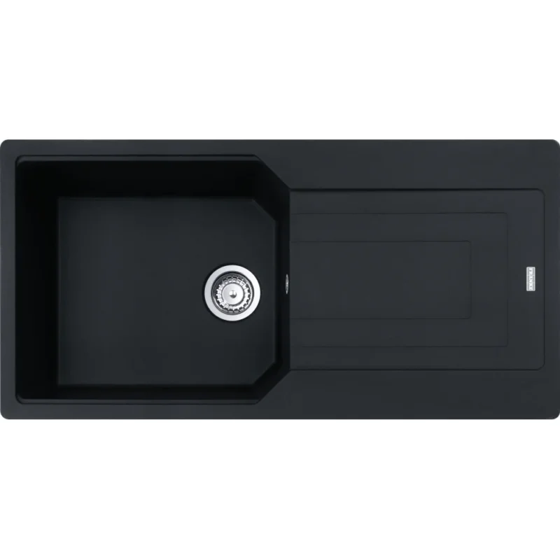 FRANKE Fragranitespüle UBG 611-100 Black Matt Drehknopf 114.0682.733
