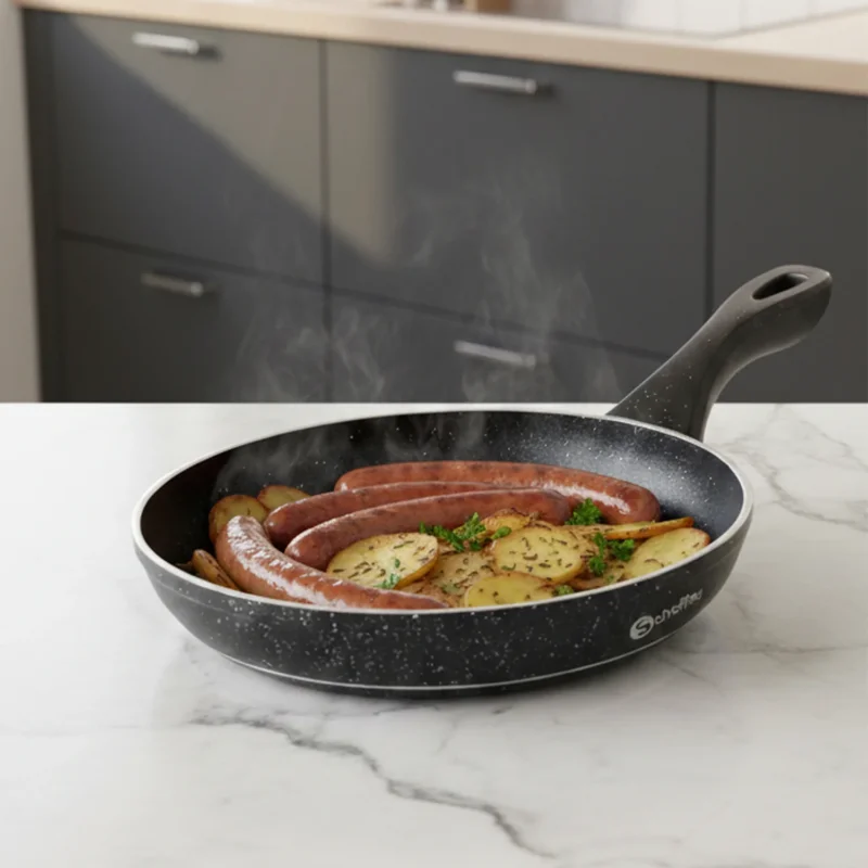 Scheffler Pfanne 20cm 24cm 28cm Bratpfanne,Pfanne induktion,beschichtete Pfanne mit Antihaft-Beschichtung,geeignet für alle Herdarten