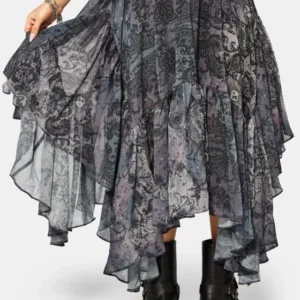 Gaia Himmlisch Print Chiffon Hanky Saum Rock