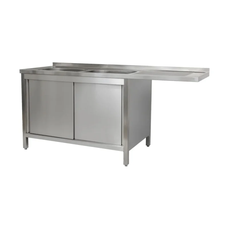 Spülzentrum 1500 x 600 x 850 mm 2 Becken links 600 mm Tiefe von A & S Gastro – Spültechnik für die Gastronomie