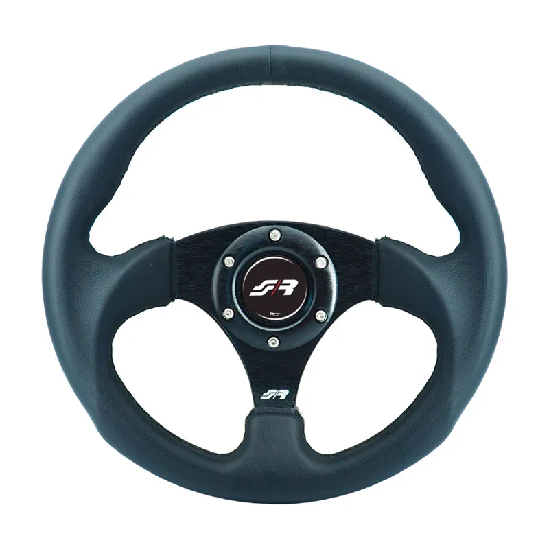Simoni Racing, Universal Lenkrad Rolle - Schwarz Ökoleder - Durchmesser 300mm, Leder