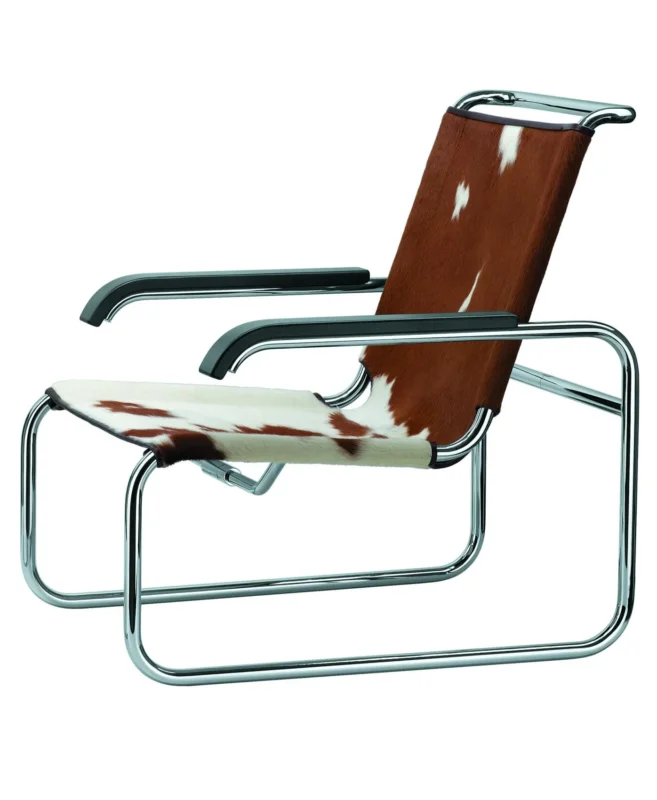 S 35 LV Sessel, brown cowhide fra Thonet