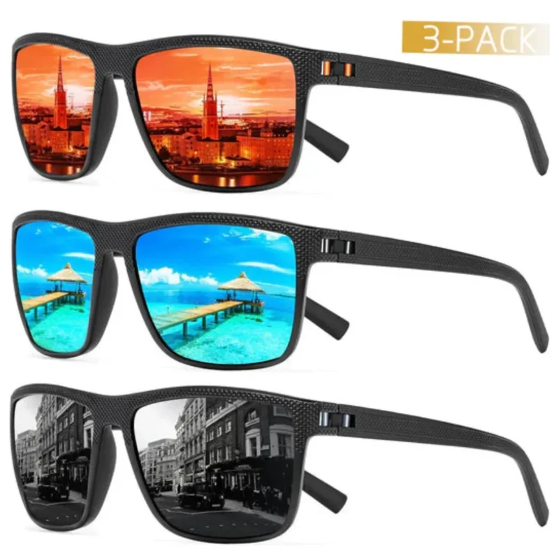 ZichtZeker 3-teilige Set Polaroid Sonnenbrillen – UV400 Schutz & Komfort | Karnz