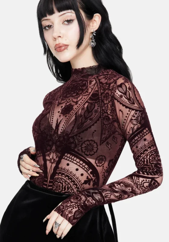 Loveday Paisley Bedruckt Hoch Hals Top