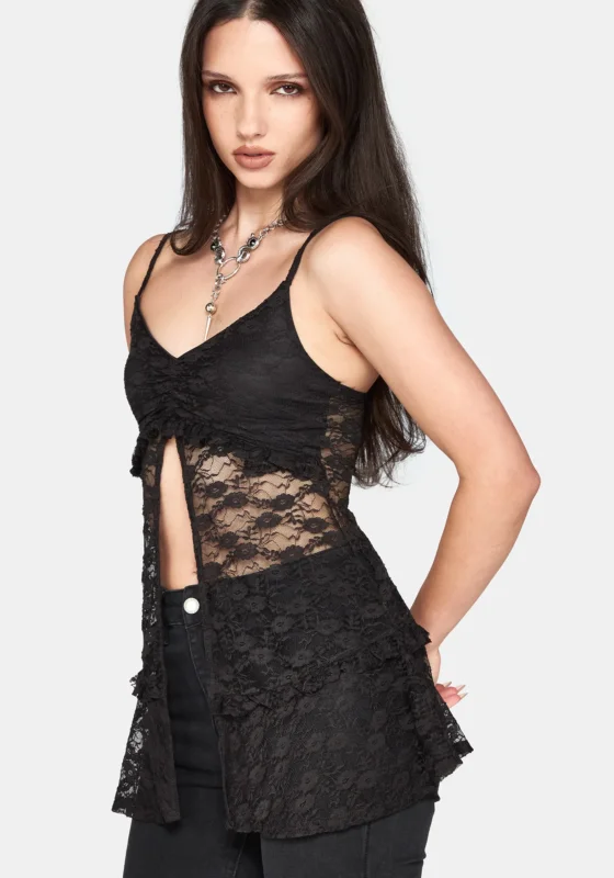 Rae Lace Lang geschnitten Camisole-Oberteil
