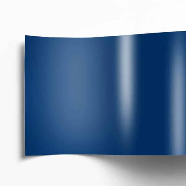 Blauer Sichtschutzstreifen in Ultramarinblau im Doppelstabmattenzaun