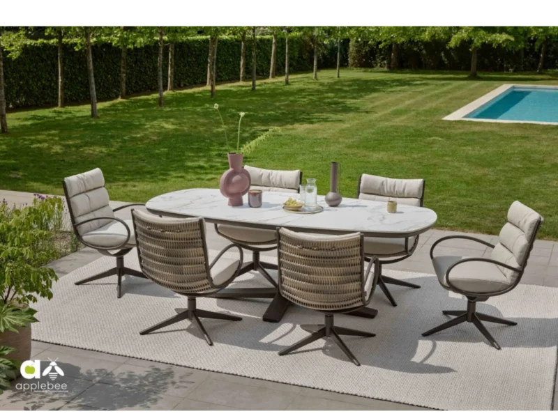 Tuintafel Zanzibar | Deens Ovaal | HPMS/Aluminium | 220cm