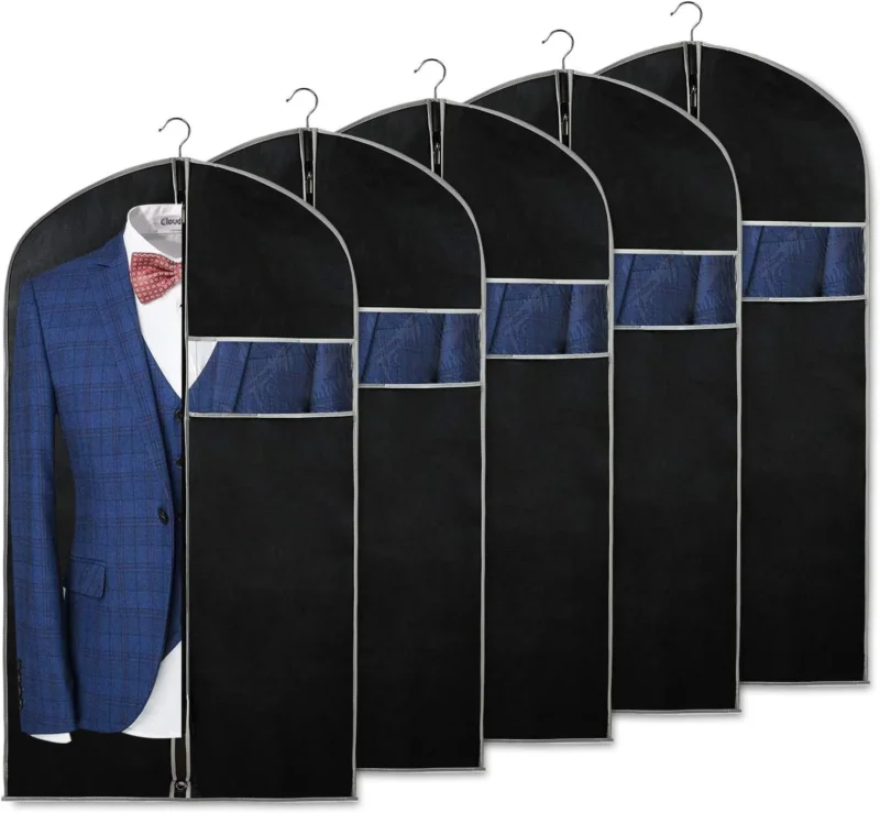 Atmungsaktive Kleidersack-Set – 5er-Pack Kleideraufbewahrungshüllen mit Sichtfenster (1+1 GRATIS)