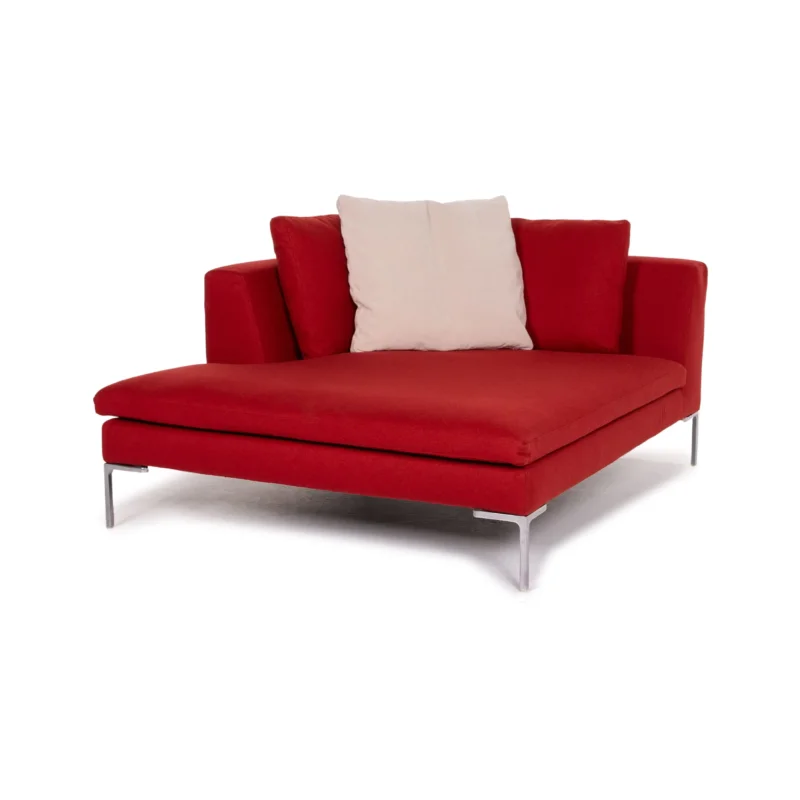 B&B Italia Charles Stoff Liege Rot Récamiere Chaiselongue #13471