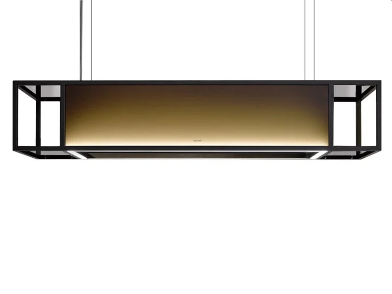 Berbel Skyline Frame BIH 140 SKF permalyt® Inselhaube 140 cm Dekor Glas Schwarz