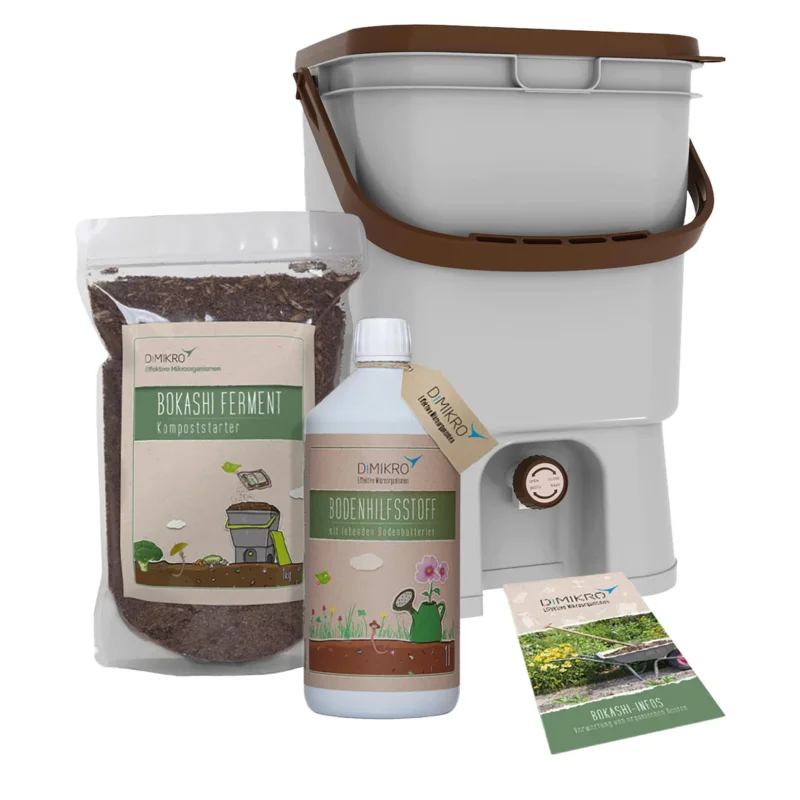 Bokashi Eimer Starterset + 1L Bokashi-Extrakt