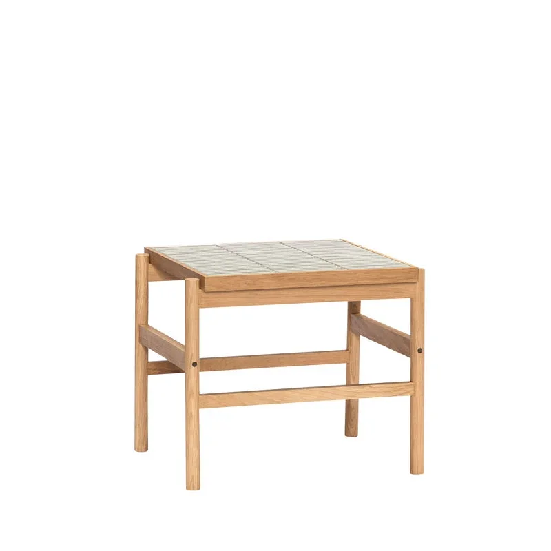 Hübsch Tile Beistelltisch, Mint, Naturholz