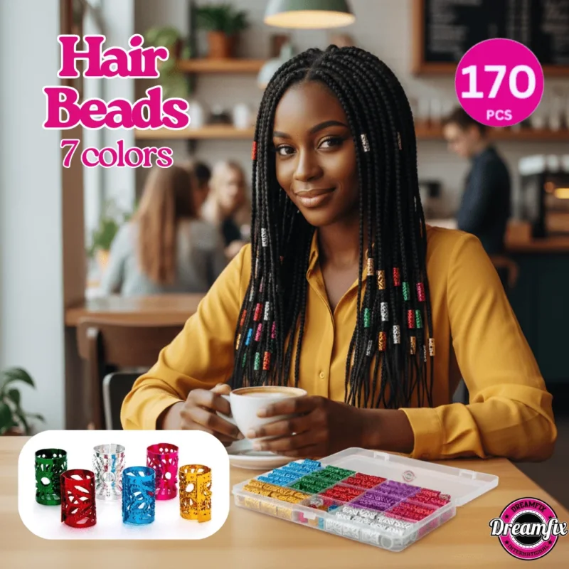 Dreamfix 170Pcs Hair Beads Vibrant Colors 7 Colors - gtworld.de