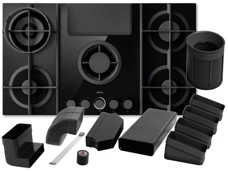 Elica SET NikolaTesla Flame Evo PRF0196341 Kochfeldabzug Gas + Installationsset Umluft KIT0199835