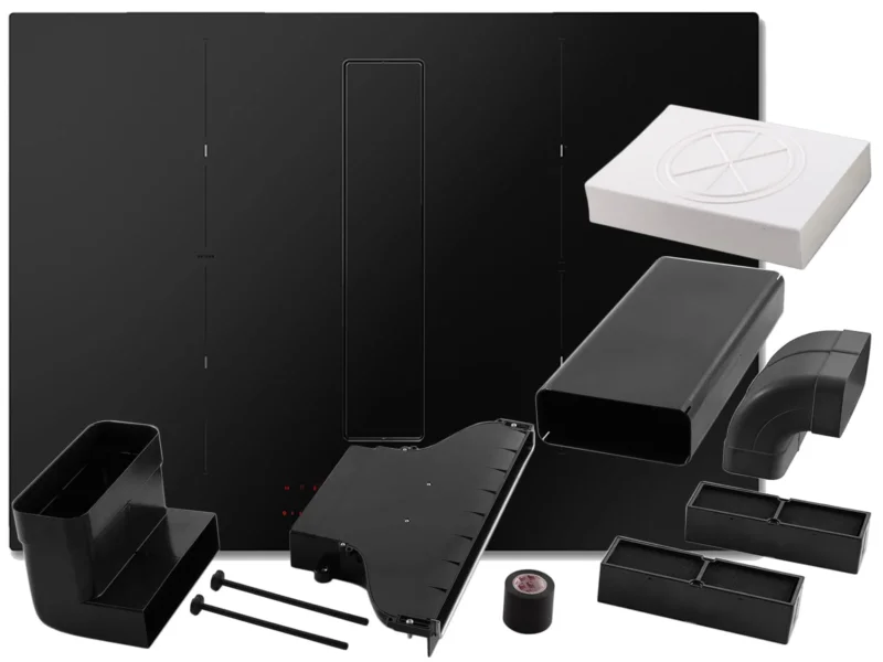 Elica SET NikolaTesla Fit Raw BR/A/72 Kochfeldabzug Induktion Schwarz Matt + KIT0167757 Installationsset Umluft