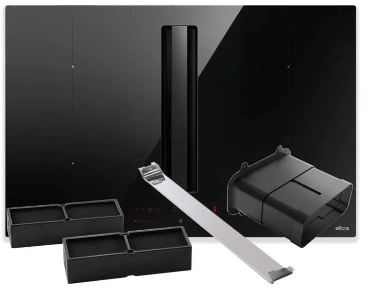Elica Set NikolaTesla Alpha Advance BL/A/83 - PRF0204080 Kochfeldabzug Induktion + KIT0180522 Installationsset Umluft