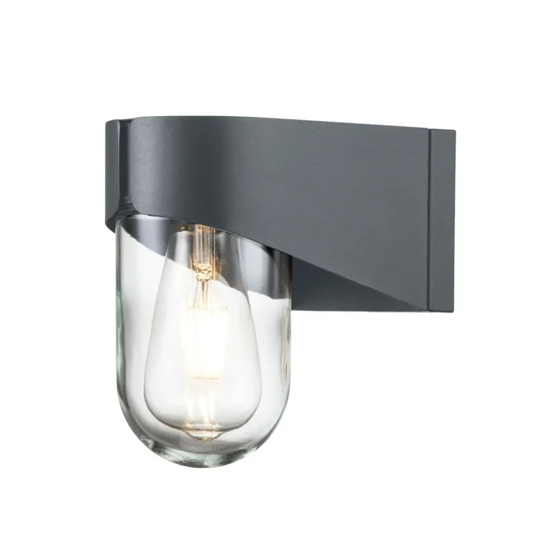 Porto 1 - flammige Wandlaterne - Grau - Elsteadlighting - PORTO