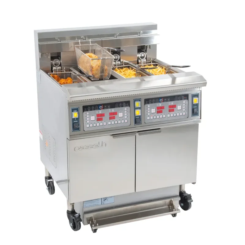 Casselin Elektrische Friteuse mit Filterung 4 x 12 Liter 17+17kW