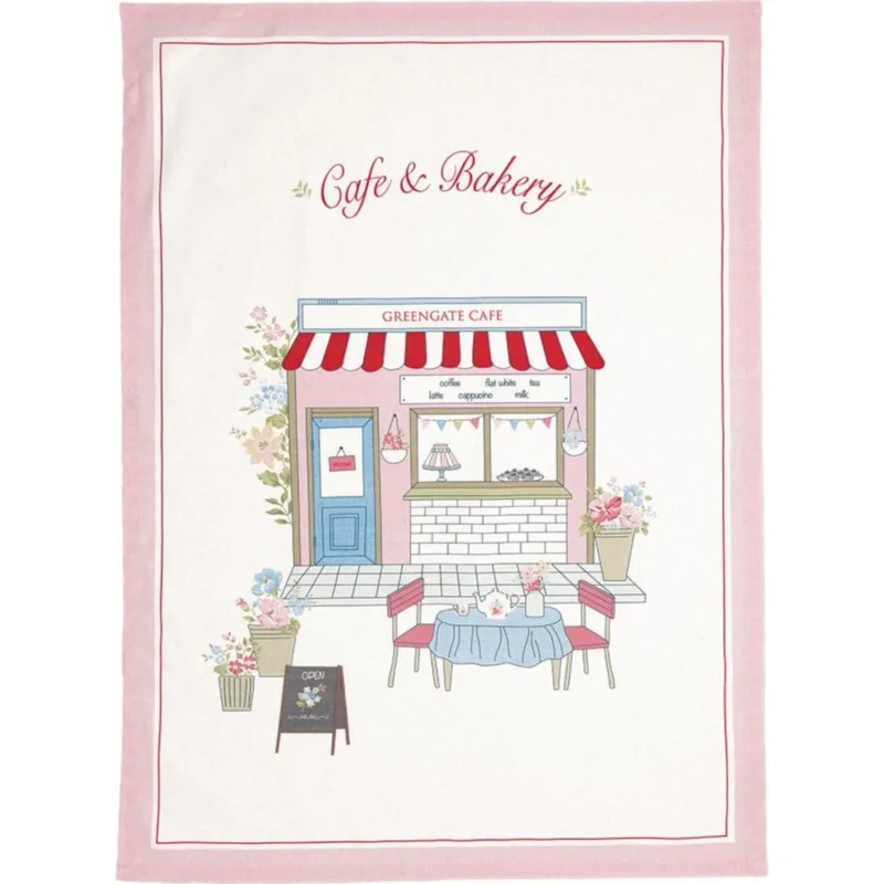 Baumwoll-Geschirrtuch "Josefina" - 70x50 cm (Cafe White)