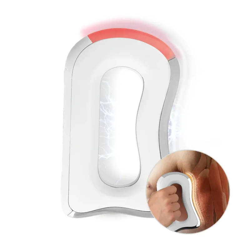 EMS-Massagegriff - 3 Intensitätsstufen und Wärmefunktion mit flexiblem Design für Rücken- und Nackenmassage ohne Pads, USB-aufladbar.